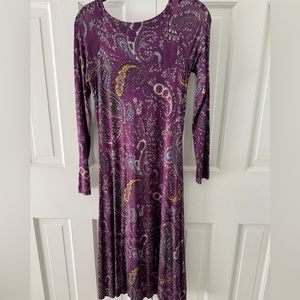 Etro jersey dress. Purple background with beautiful design. Size 42.